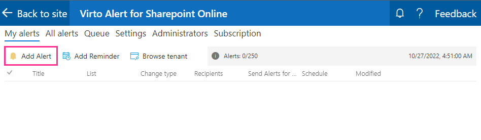 Add alert