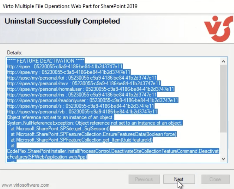 uninstalling complete