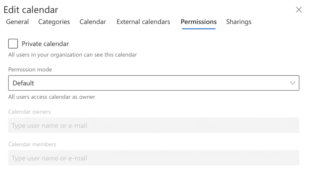 default permissions