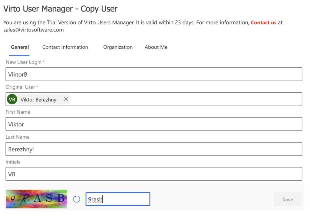 copy user - general settings